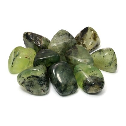 Epidote in Prehnite Tumble Stone (20-25mm)