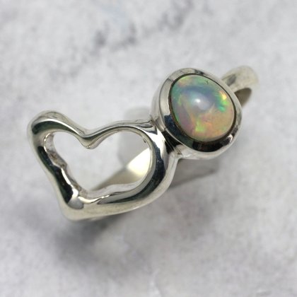 Ethiopian Fire Opal Ring in 925 Silver