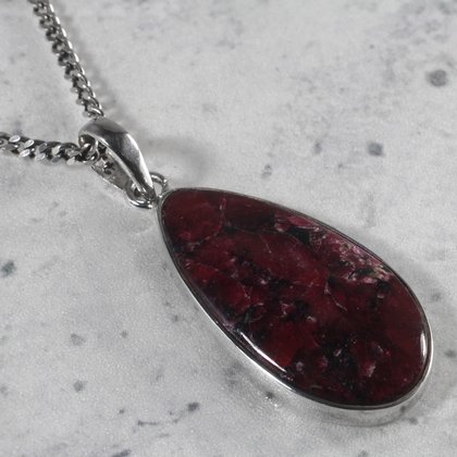 Eudialyte & Silver Pendant ~30mm