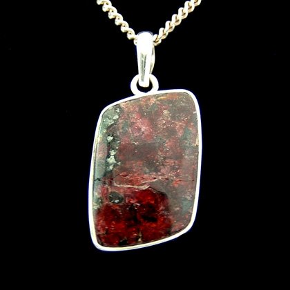 Eudialyte & Silver Pendant - Freeform Diamond 29mm