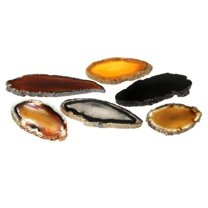 Extra Mini Agate Slices - Natural Pack of 6