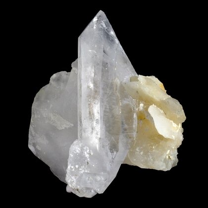 Faden Quartz with Calcite Crystal Specimen ~40mm
