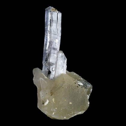 Faden Quartz with Calcite Crystal Specimen ~42mm