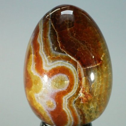 Fire Agate Crystal Egg ~48mm