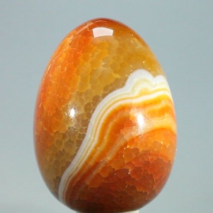 Fire Agate Crystal Egg ~48mm