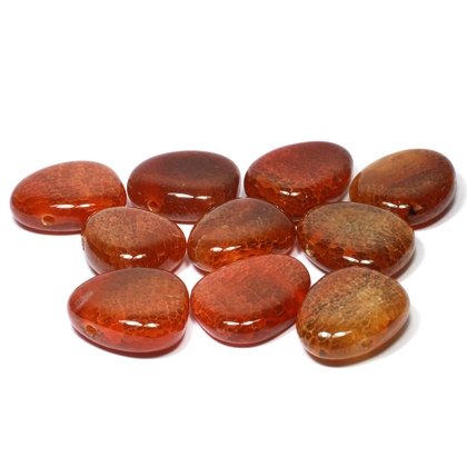 Fire Agate Drilled Tumble Stone