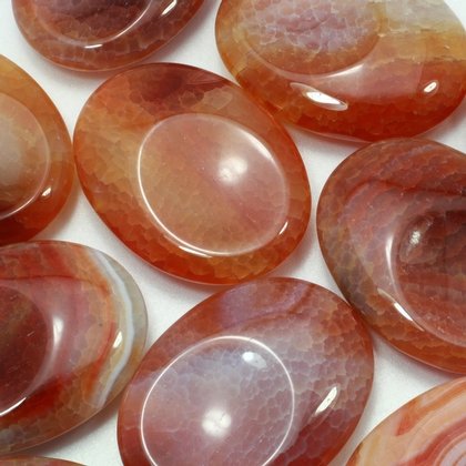 Fire Agate Thumb Stone ~40mm