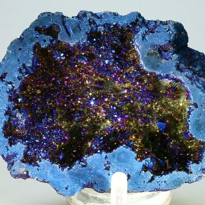 Flame Aura Quartz Crystal Geode ~68mm