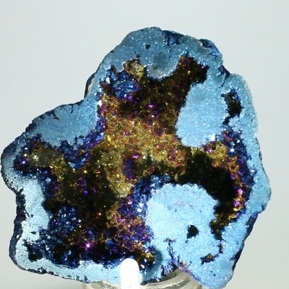 Flame Aura Quartz Crystal Geode ~63mm