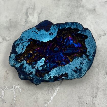 Flame Aura Quartz Geode ~71x57mm