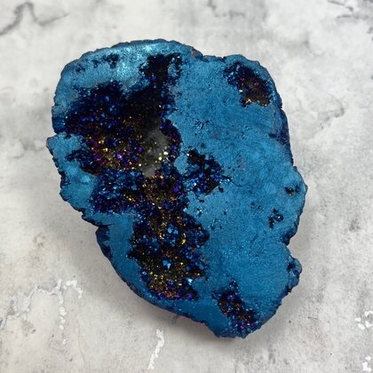 Flame Aura Quartz Geode ~75x57mm