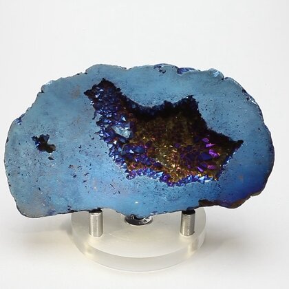 Flame Aura Quartz Geode ~90x51mm