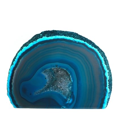 Free Standing Polished Agate -  Blue ~8.3 x 11.4cm