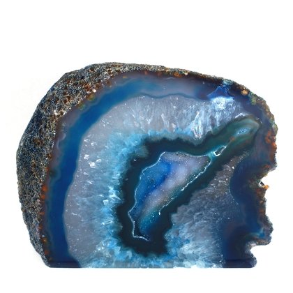 Free Standing Polished Agate -  Blue ~9.2 x 11.4cm