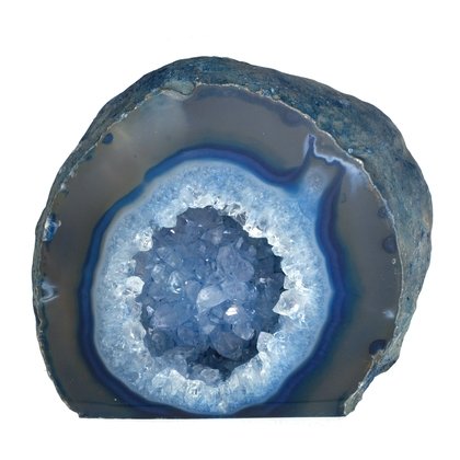 Free Standing Polished Agate -  Blue ~9.5 x 10.6cm