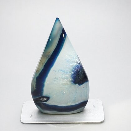 BEAUTIFUL Blue Agate Crystal Flame ~90x52mm