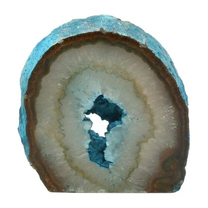 Free Standing Polished Agate - Brown/Turquoise ~10.5 x 11cm