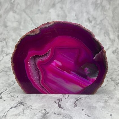 Free-standing Polished Agate - Pink ~104x136cm