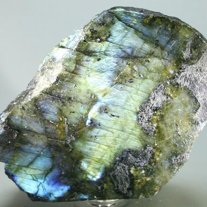 LOVELY Free-standing Labradorite (Part Polished) ~112x81mm