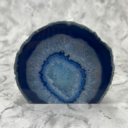 Freestanding Polished Agate - Blue ~95x95mm
