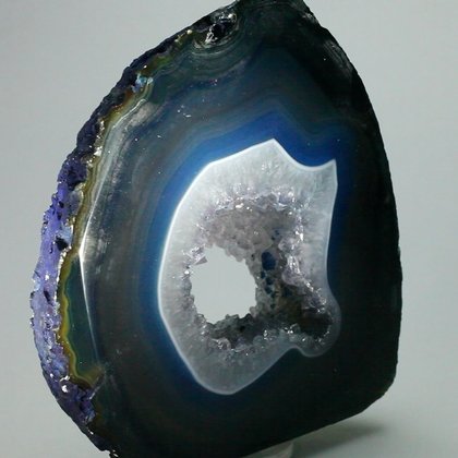 Freestanding Polished Agate - Blue/Amethyst ~11x10cm