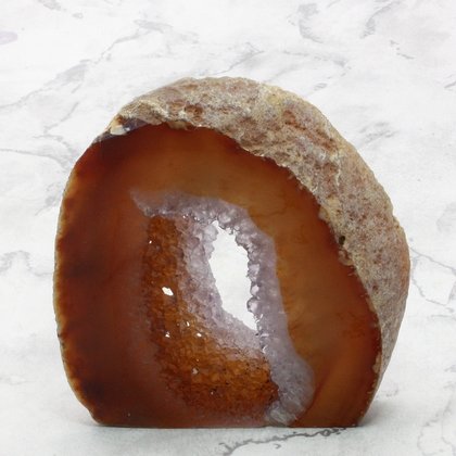 Free-standing Polished Agate - Natural/Amethyst ~8.1 x 8cm
