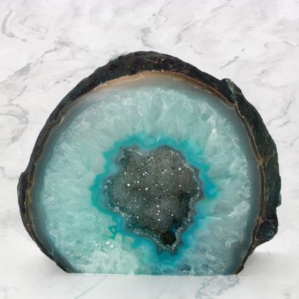 Freestanding Polished Agate - Turquoise ~11x10cm