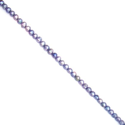 Freshwater Pearl Beads - 9mm Silver Blue