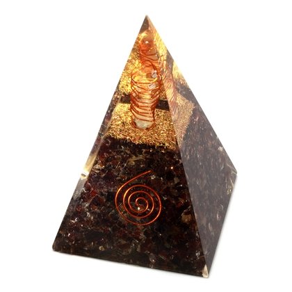 Garnet & Copper Quartz Orgonite ~100mm