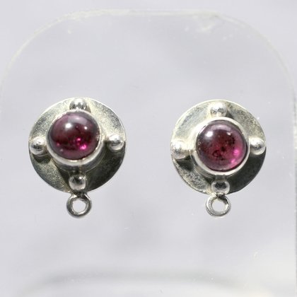 Garnet & Silver Studs ~11mm