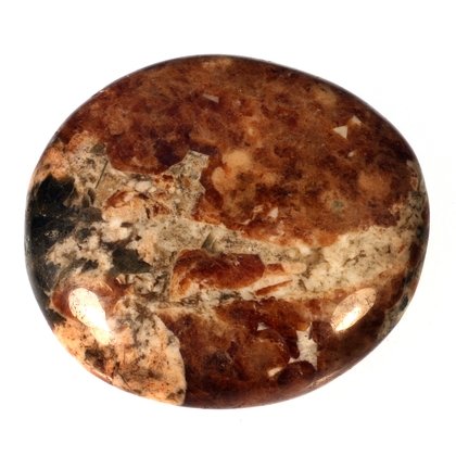 Garnet in Limestone Polished Stone ~40mm