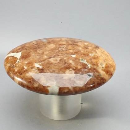 Garnet in Limestone Polished Stone ~47mm
