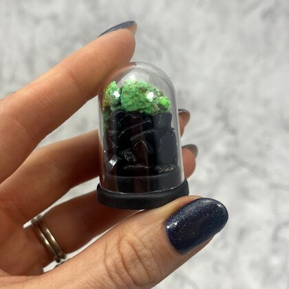 Gaspeite & Black Tourmaline Energy Dome