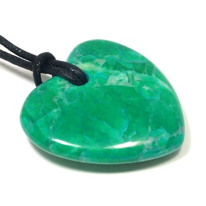 Gemini Birthstone Necklace - Chrysocolla Howlite Heart
