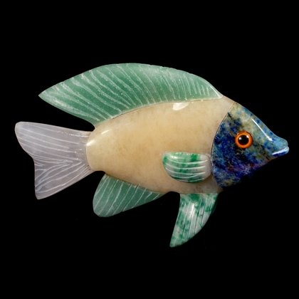 Gemstone Fish Carving ~52mm x 80mm