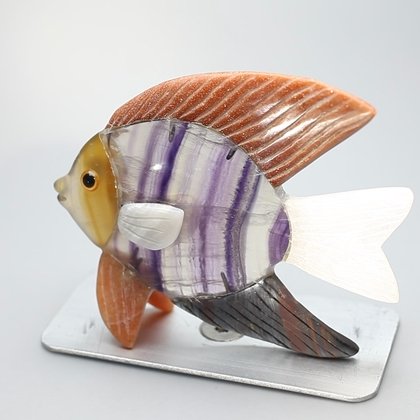 Gemstone Fish Carving ~7.2 x 6.7cm