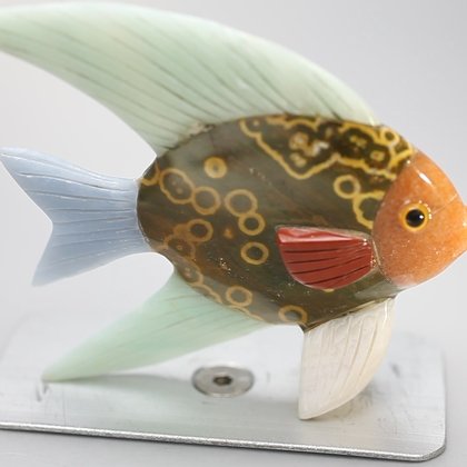 Gemstone Fish Carving ~72x65mm