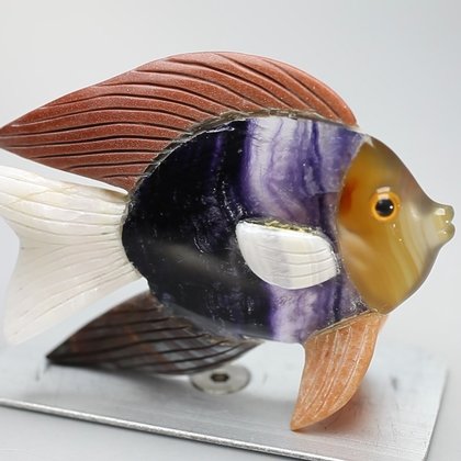 Gemstone Fish Carving ~74x51mm