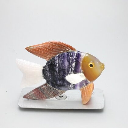 Gemstone Fish Carving ~77x55mm