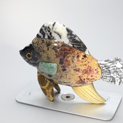 Gemstone Fish Carving ~8.1 x 5.8cmcm