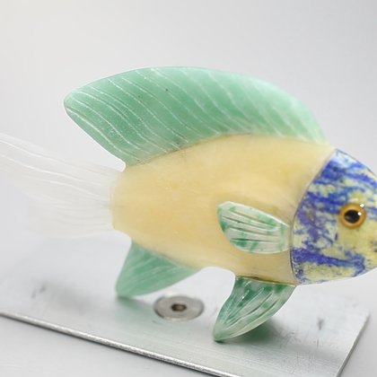 Gemstone Fish Carving ~83x54mm