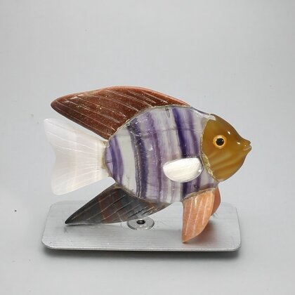 Gemstone Fish Carving ~87x55mm