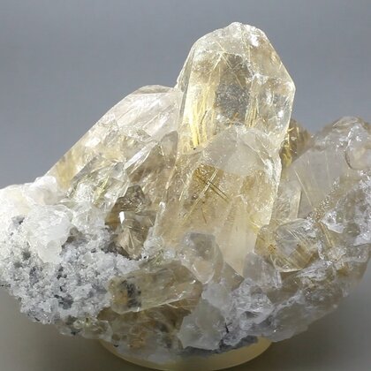 Gold Rutile Quartz Crystal Cluster ~70 x 55mm