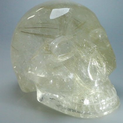 Golden Rutilated Quartz Crystal Skull ~14x9cm