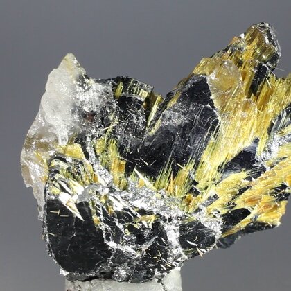 GORGEOUS Golden Rutile with Hematite and Quartz Healing Mineral ~33mm