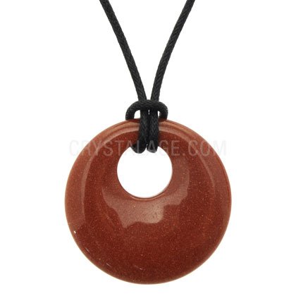 Red Goldstone Donut Pendant (Gift Boxed)