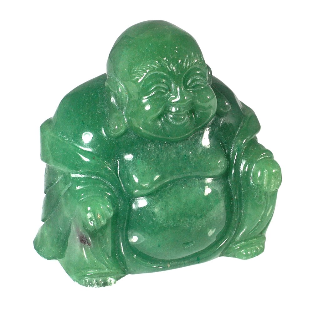 1.1 Inch Natural Green Aventurine Carved Maitreya Happy Laughing Buddha Figurine 