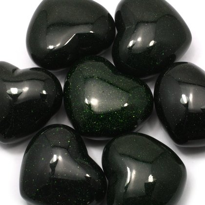 Green Goldstone Crystal Heart ~45mm