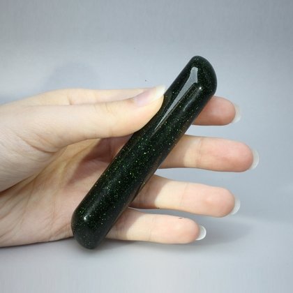 Green Goldstone Crystal Massage Wand ~100mm