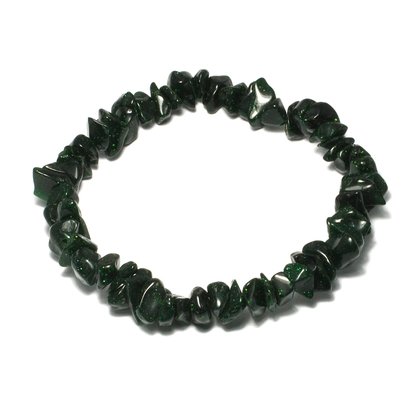 Green Goldstone Gemstone Chip Bracelet